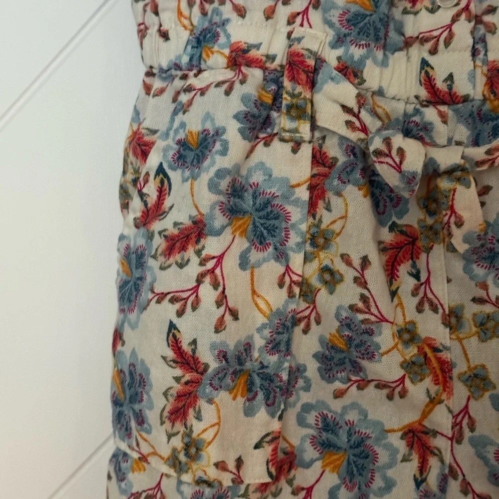 Old Navy Girls Floral Sleeveless Romper Linen Blend Size Medium (8)